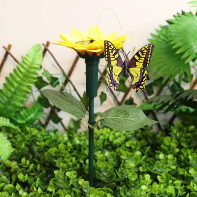 Solar Sunflower Animal Stake Decor Dancing Butterfly Decor 40cm Lifelike Hummingbird Decor Waterproof for Yard Patio Pathway