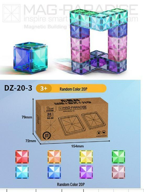 Stained Glass Magnetic Building Blocks Set - 100-Piece Educational Toy for Kids