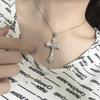 Nischen Design Zirkonia Kristall Kreuz Halskette für Damen - Europäischer & Amerikanischer Stil Leichter Luxus Schlüsselbein Kette
