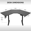 L-Shaped Corner Computer Desk Lifting Computer Desk Gaming Desk Writing Desk Black Lifting Table Suitable For Home Offices