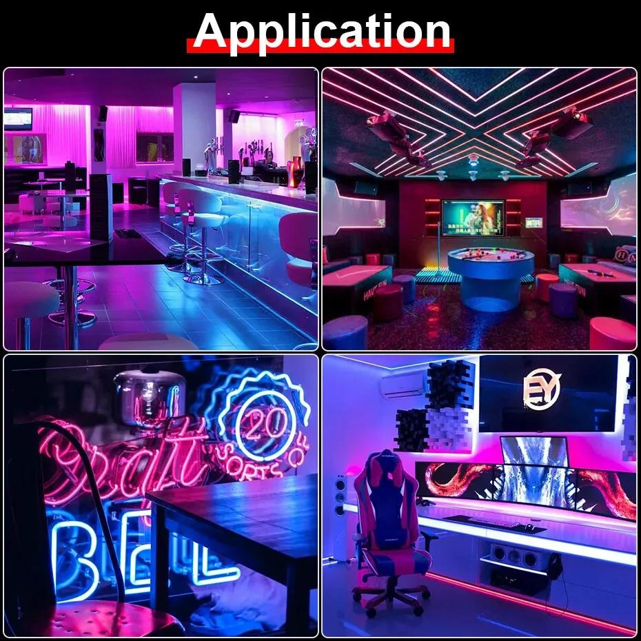 RGB Neon LED Strip Light 5V USB Flexible Waterproof Rope Lamp APP Remote Music Sync for Gaming Room TV Backlight Christmas Decor