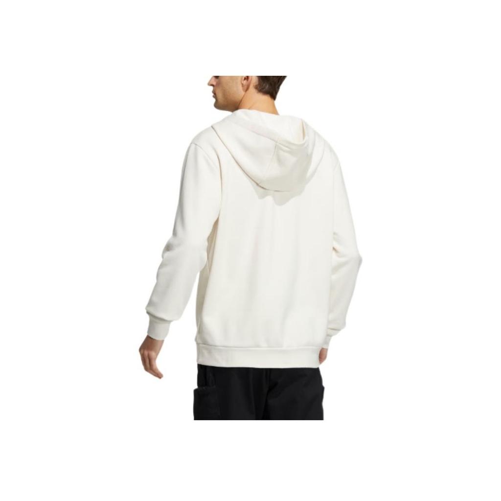 Adidas Logo Print Pullover Hoodie With Long Sleeves Men Tops Pink White HN8981