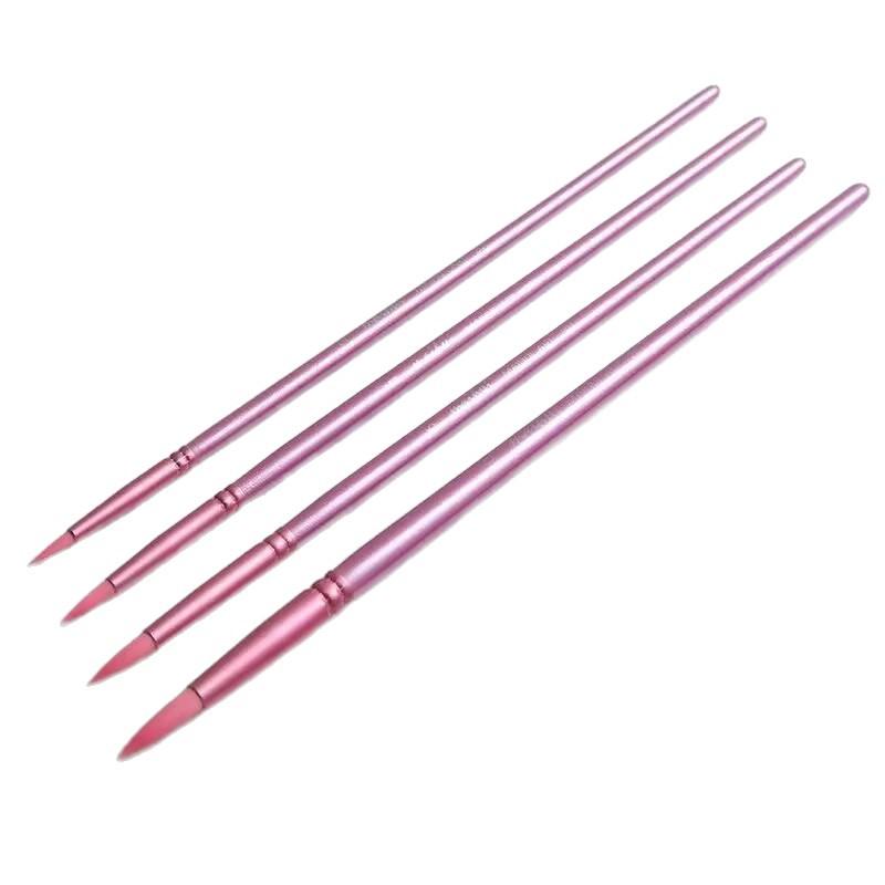 Watercolor Brush Set: Round & Flat Nylon Brushes for Beginners & Students