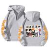 Felpa con cappuccio e zip corta Haikyuu Anime Vestibilità larga Manica lunga con cappuccio per uomo donna