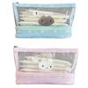 High Capacity Pencil Case 2 Compartment Pencil Pouches Clear Pencil Bag Portable Pencil Organiser Bag Travel Makeup Bag