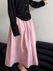 Summer Yellow High-Waist A-Line Umbrella Skirt