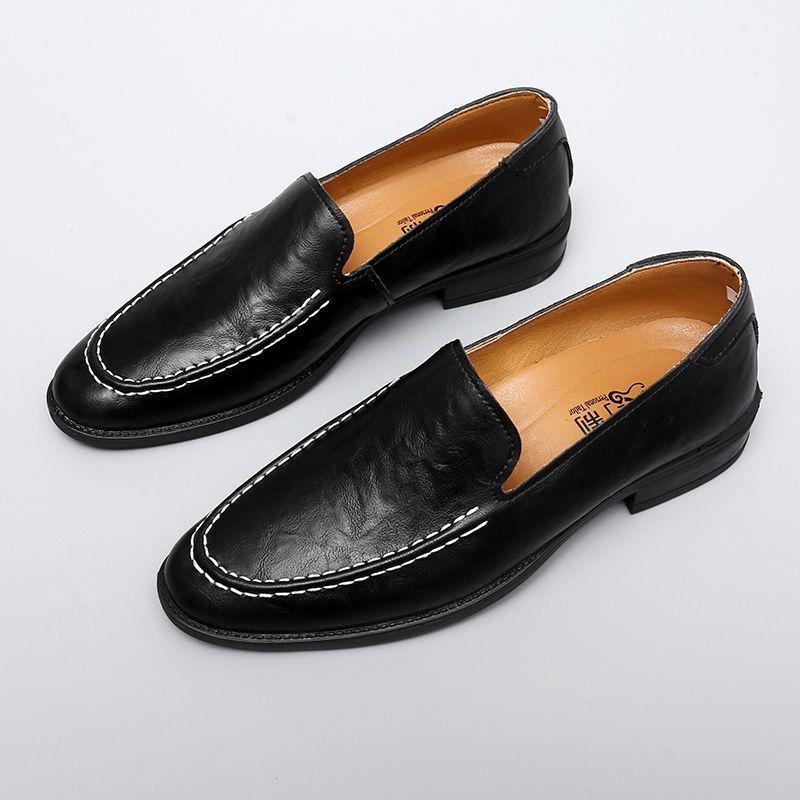 

2025 Men s Genuine Leather Breathable Summer Slip-on Loafers 43