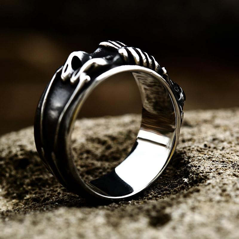 Beier One Piece Sale Unique Thin Skull For Boy And Girl Stainless Steel Lady's Finger Ring BR8-373