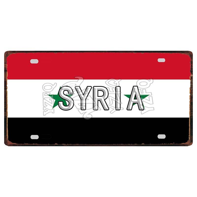 [YZFQ ]30X15CM Nationalflagge Marokko Norwegen Zypern Metallblechschild Stadt Reise Souvenir Wand Kneipe Geschäft Heimhandwerk Dekor DC-1345B