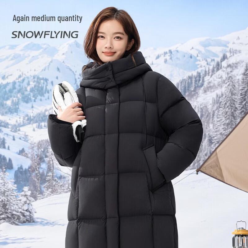 SNOWFLYING Women's Mid-Length Hooded Down Jacket X401413588F