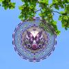 10-Inch Purple Butterfly Wind Spinner - 2D Laser-Cut Metal Garden Art with Geometric Design, 360° Rotating Hook for Indoor/Outdoor Decor
