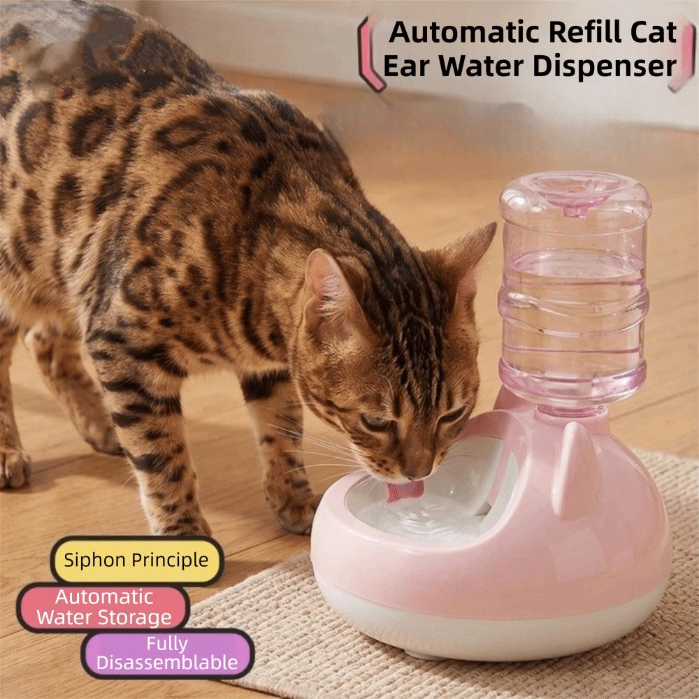 Splash-proof Automatic Water Fountain Non-Slip Pet Drinking Station Cat Water Bowl Holder Travel