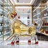 Bull Shaped Glass Decanter, Lead-Free Hand-Blown Whiskey Liquor Bottle, Bull Market Fortune Wine Decanter, Unique Home Bar Decor