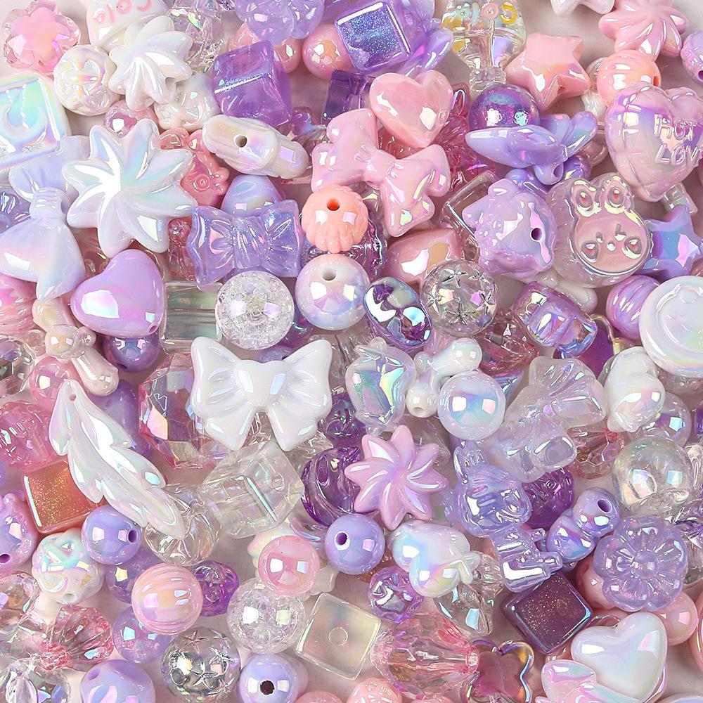 Uv Mixed Beads Acrylic Loose Beads Diy Beaded Jewelry Accessories Mobile Phone Chain Necklace Non-Fading Accessories