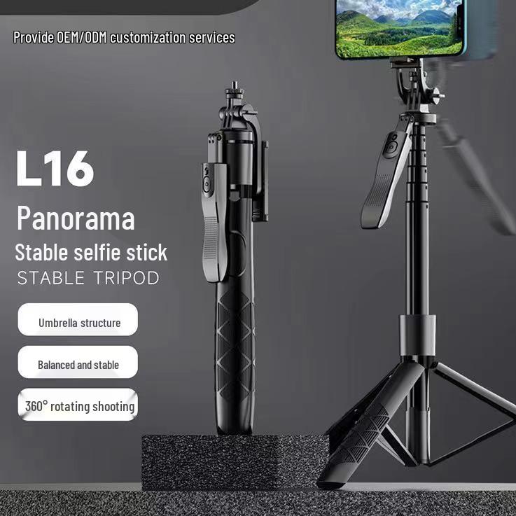 Bluetooth Selfie Stick & Stabilizer Tripod with Dual Fill Lights, 1.7m Height, for Live Broadcast and Mobile Phone Use (Model L16)