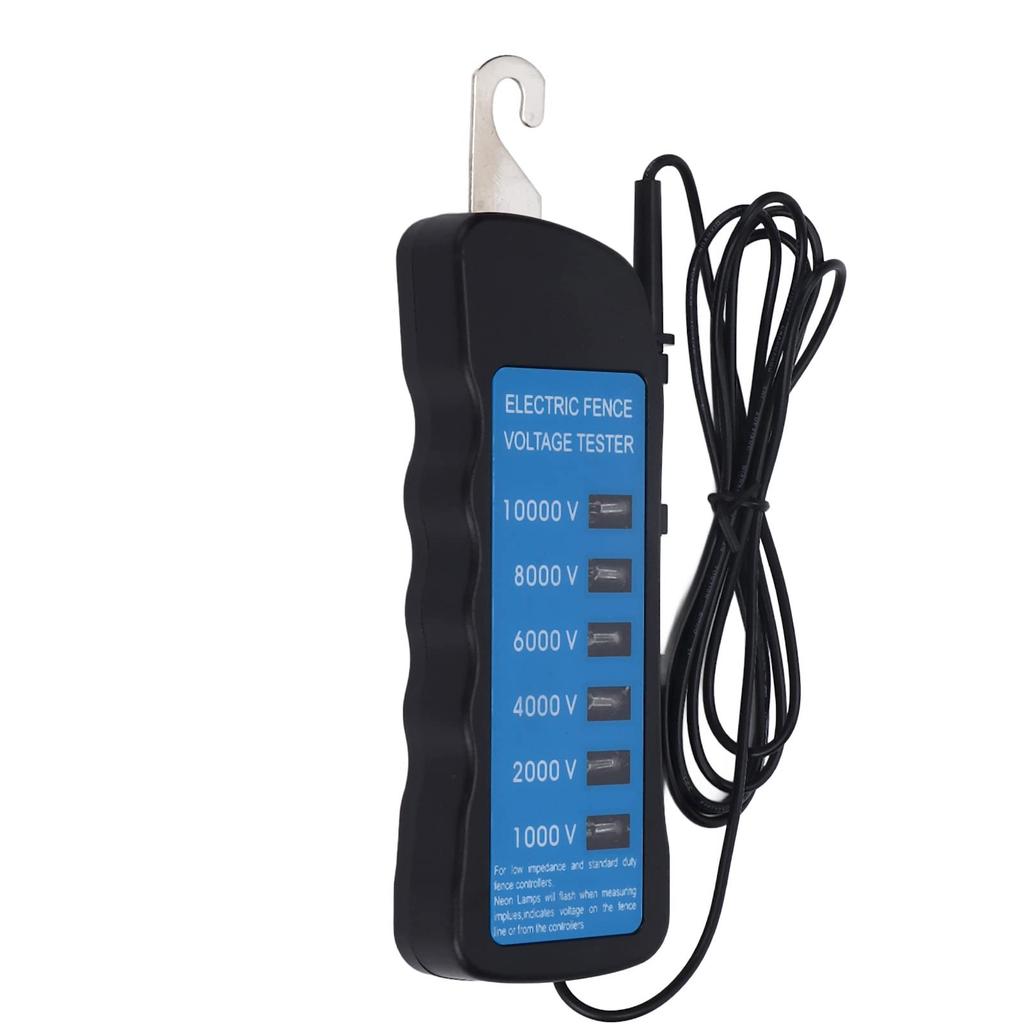 Digital Voltage Electric Fence Voltage Voltage with 6 Indicator for Home and Livestock Corrals Tester, Meter, Detector, 1000-10,000V Lights, Farms,