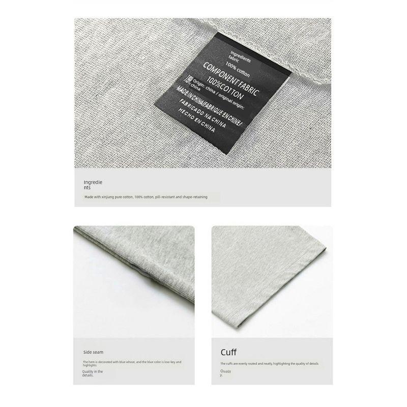 Wassup Heods Short-Sleeve T-Shirt for Men, Heavyweight American High Street Fashion Brand, Loose Fit, Pure Cotton Half-Sleeve, Couple's Summer Wear