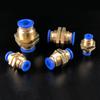 5Pcs PM Series Bulkhead Straight Pneumatic Fitting,4-12mm Push-to-Connect Quick Release Hose Connector for Air Compressor System