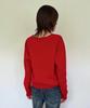 DIAGONAL V Neck Basic Knit (Red)