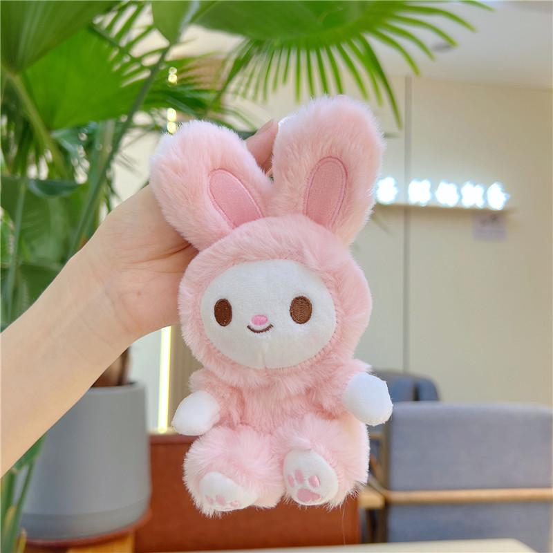 Animal Rabbit Key Ring Cute Plush Toy Stuffed Doll Bunny Keychain Bag Pendant Women Girl Birthyday Gift
