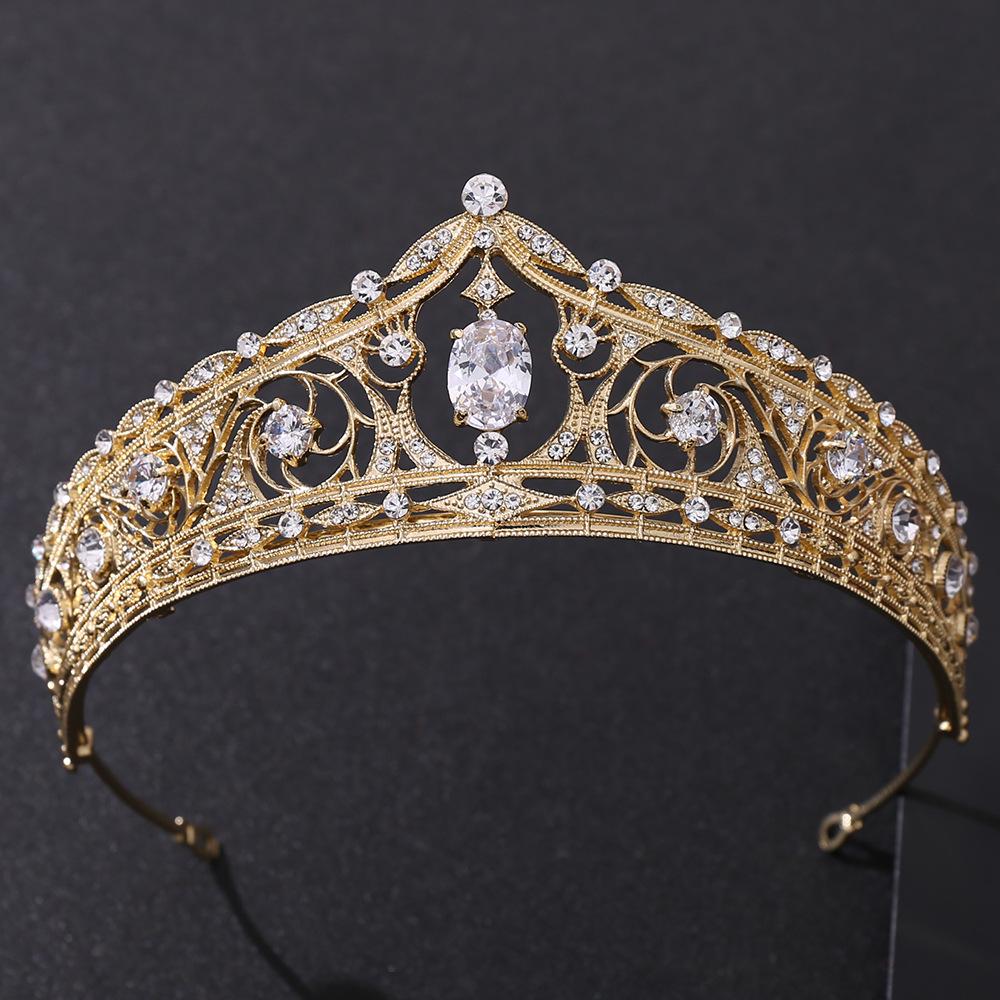 Crystal Zirconia Tiara - Luxury Wedding Crown for Bride Queen Princess