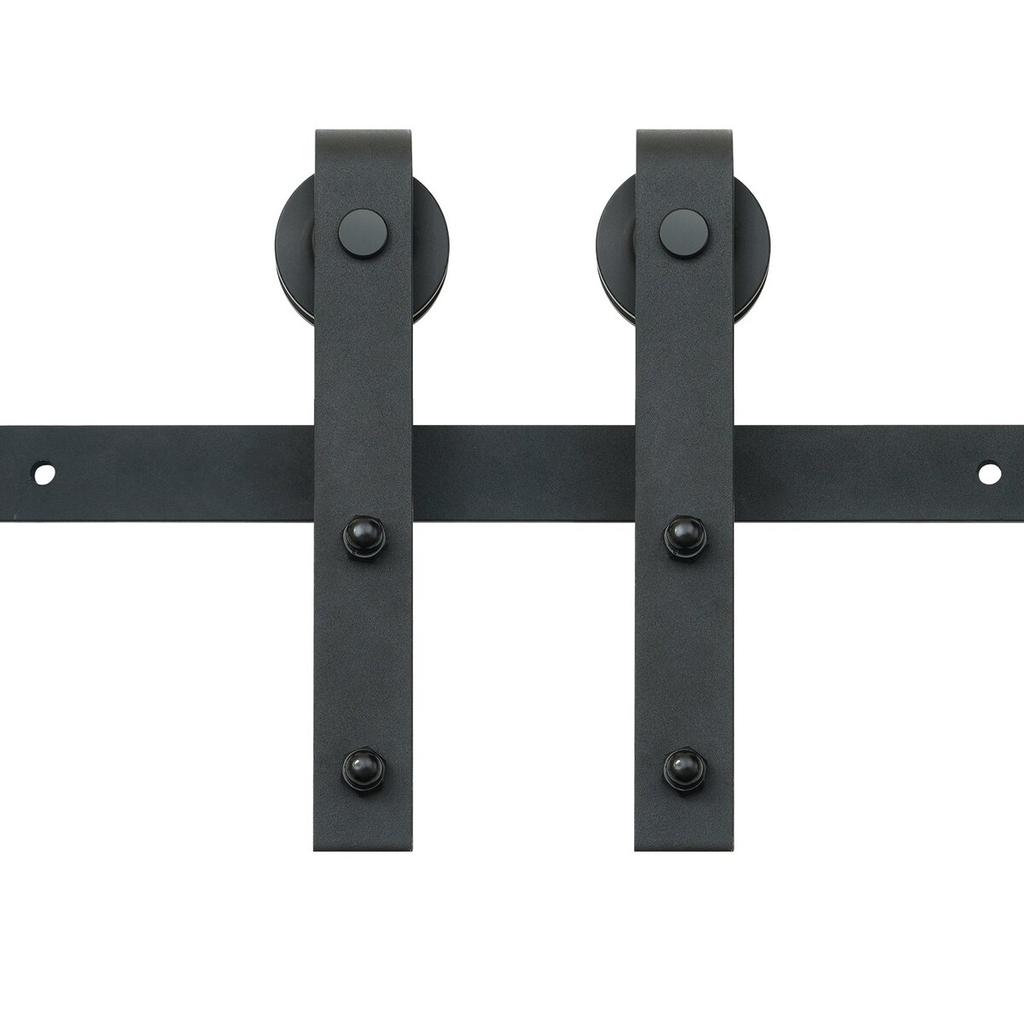8FT Sliding Barn Door Hardware Kit, 330LBS Loading Heavy Duty Barn Door Track Kit for Single Door, Fit 3.7-4.3FT Wide and 1.3"-1.8" Thick Door Panel,