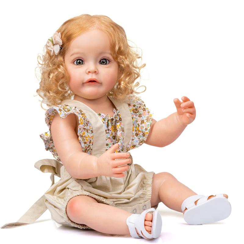 22 Inch Full Silicone Body Reborn Dolls Alive 55 Cm Cute Suesue Rooted Hair Newborn Babies Doll Soft Vinyl Real Life Simulation Doll Kid Festival Gift