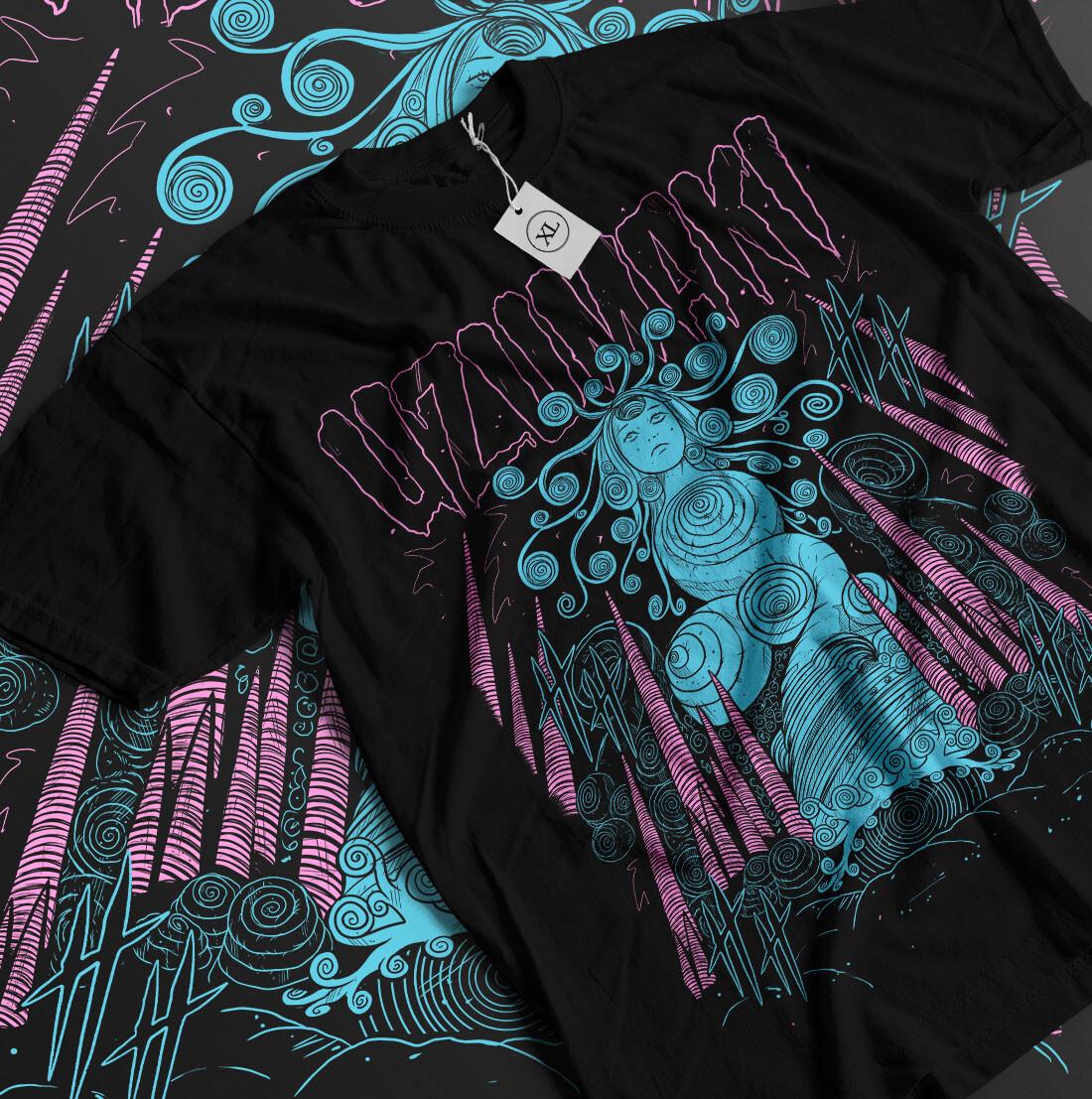 Junji Ito Uzumaki T-shirt Horror Anime Japan Guro Souichi Tsuji GifT-shirt M