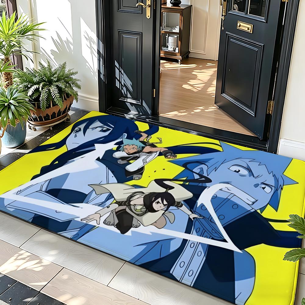 Anime S-Soul E-Eater Floor Mat Soft Flannel Floor Mat Suitable for Entryways, Living Rooms, Bedrooms, and Bathrooms