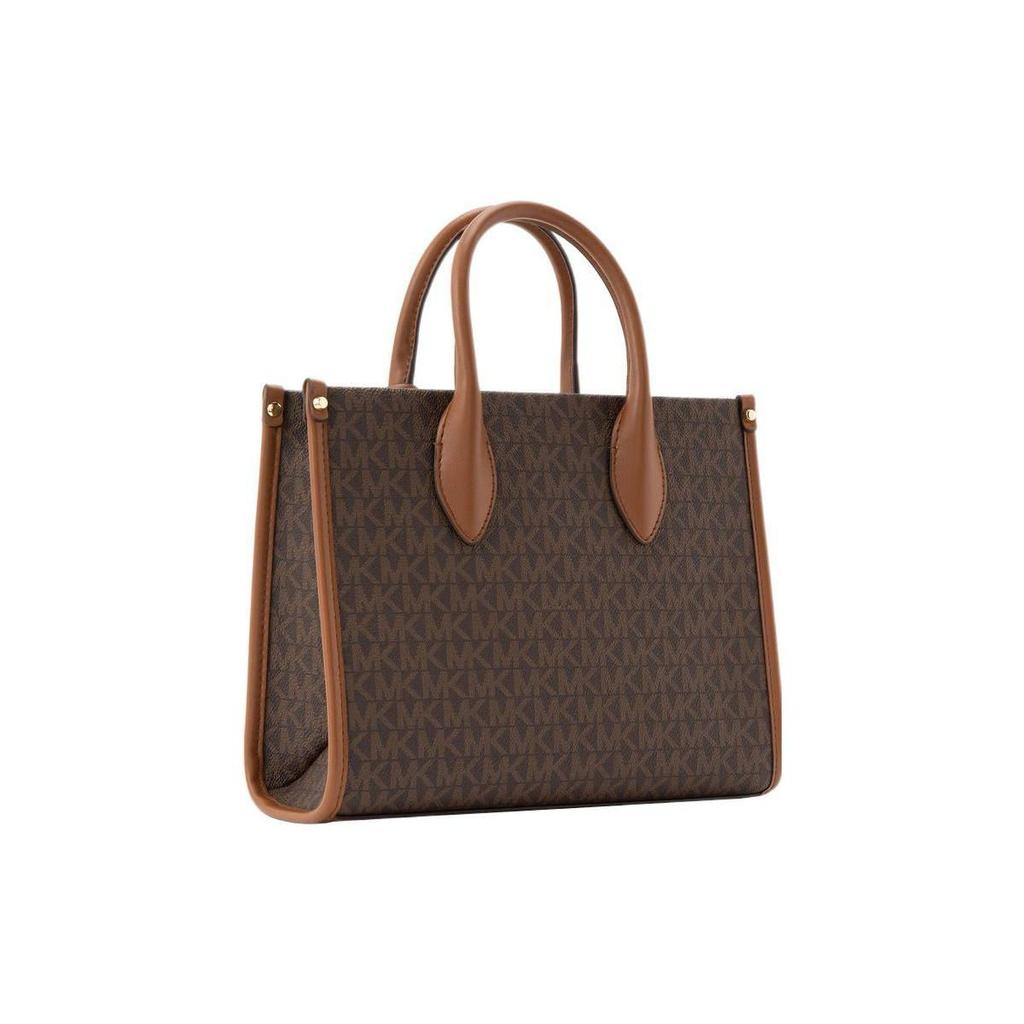 Michael Kors MK Mirella 19 Classic Letter Print Logo Zipper Closure Coated Canvas Handbag Shoulder Bag Crossbody Bag Small 35F2G7ZC5B-200