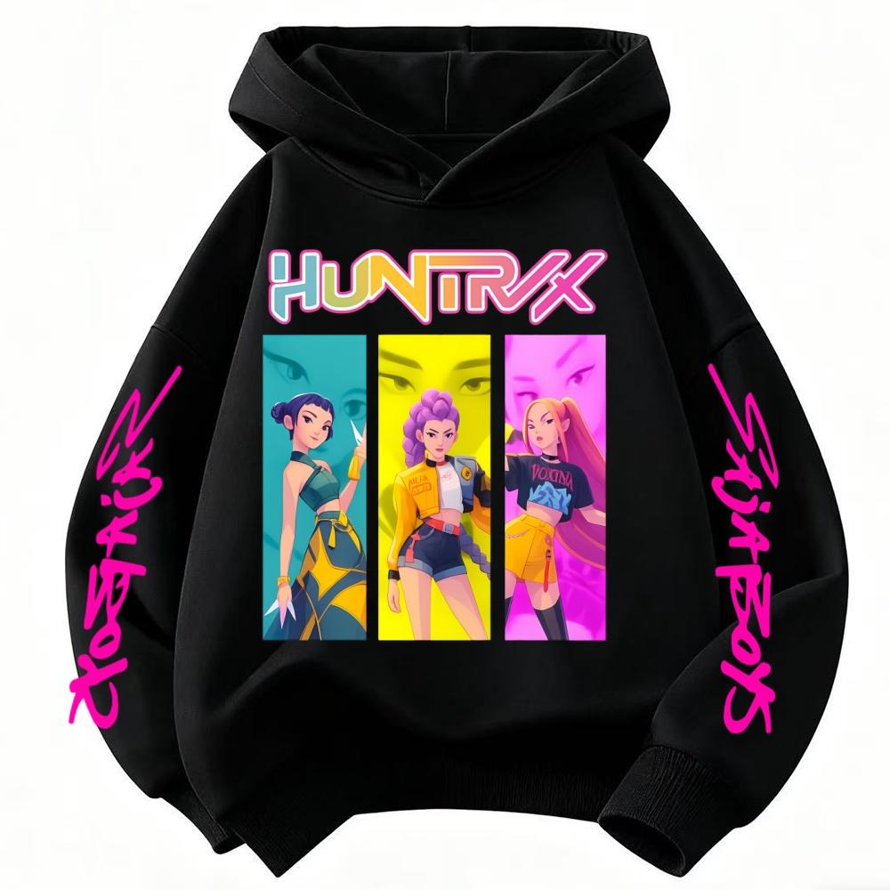 KPop Demon Hunters Saja Gutteklær Barn Jente Gutt Mote Casual Hettegensere Jenteantrekk Harajuku Street Style Hettegenser Genser