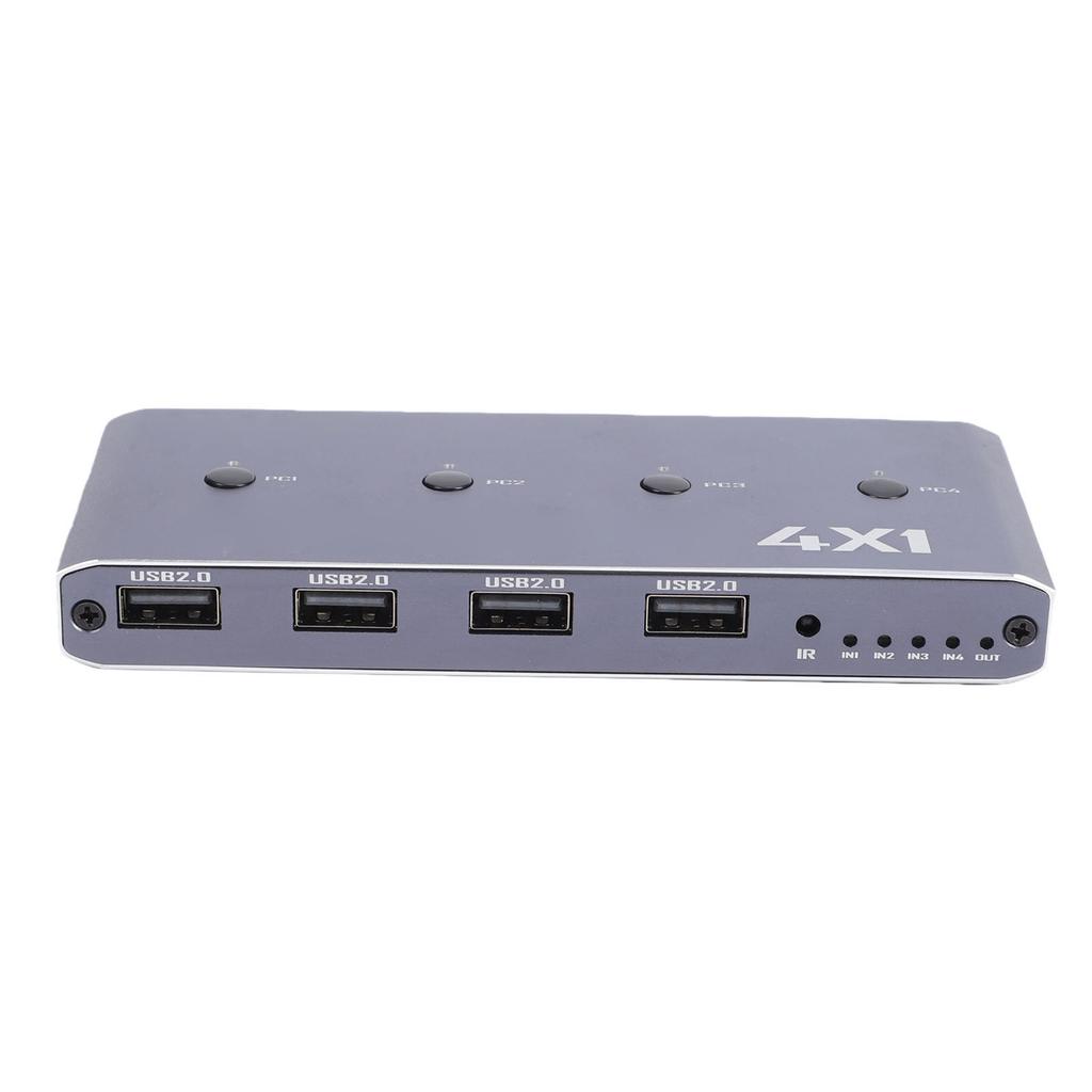 HD USB2.0 KVM Switch 4K 60Hz HD Multimedia Interface Switcher for 4 Computers Share One 4K 60Hz Monitor 4 USB Devices