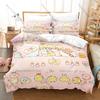 Sumikkogurashi Printed Bedding Set, Duvet Cover plus 2 Pillowcases, Adorable Cartoon Style Soft Microfiber Textiles