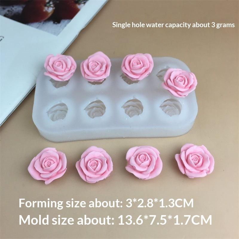 Mini Rosformad Silikonform Fondant Mousse Tårta Tvål Hartsform Gelé Godis Choklad Dekoration Bakverktyg