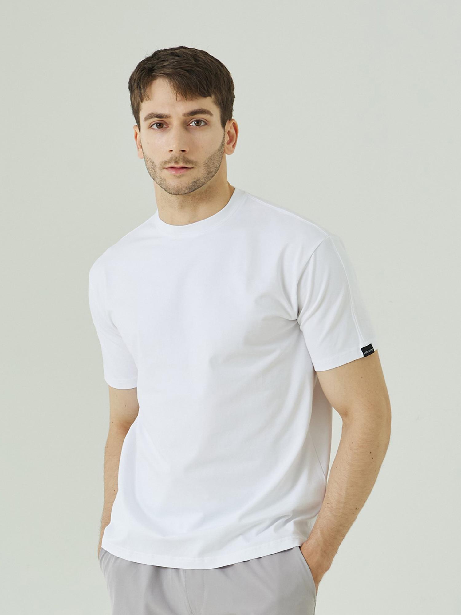 Ervino Spandex Muscle Fit Short Sleeve T-Shirt [White] 2Xl