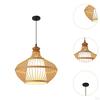 Bamboo Woven Pendant Lamp Light Rustic Weave Ceiling with Adjustable Cord for