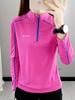 Women's Quick-Dry Long Sleeve Top for Sports, Fitness, Running, Hiking, and Mountaineering - Spring/Summer Lightweight Stand Collar Shirt.