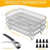 Air Fryer Rack Accessories for Ninja Dual Basket, 3 Layers, 304 Stainless Steel Stackable Bacon Air Fryer Accessories for Ninja AF300UK,