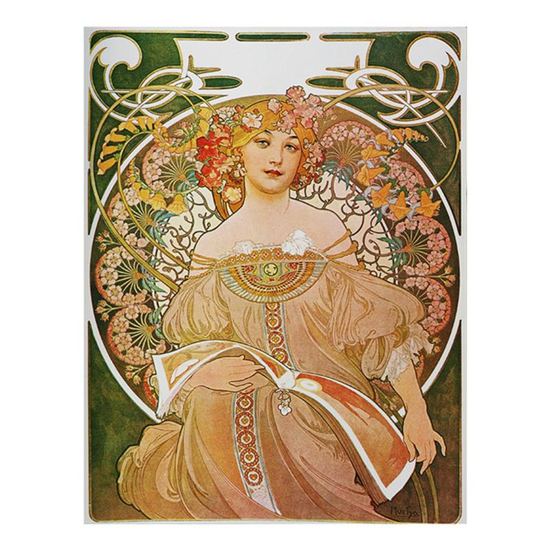 

Альфонс Муха холст живопись винтажные женские плакаты и принты quadros настенная живопись для гостиной украшение дома cuadro 21*30cm No Frame