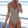 Fashion Women Sexy One Piece Swimsuit Sports Solid Backless Bathing Suit Swimwear Bikini