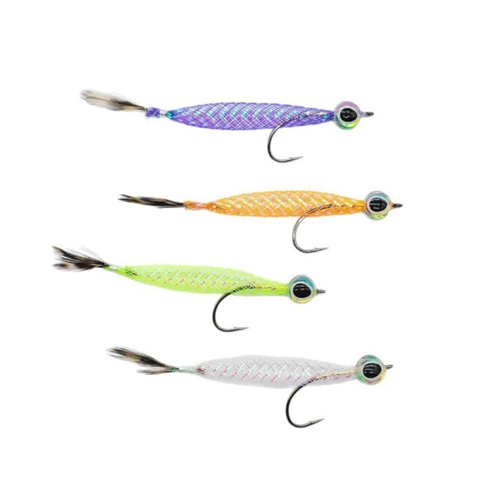 4pcs Insect Mylar Minnow Flies Fast Sinking Artificial Lifelike Lures  Lifelike