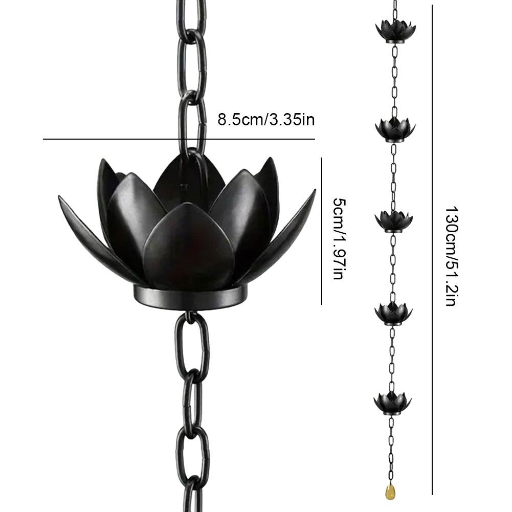 1-5PCS Lotus Rain Catcher Chain Decorative Adjustable Rain Chain Gutter Roof Rainwater Catcher Drainage Downspout Tool For Outdo