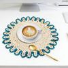 Wiederverwendbare Tischunterlage Hitzebeständige Isoliermatte Japanische Handgefertigte Blumenförmige Maiskolben-Tischmatte für Esstisch Rutschfest Fleckenabweisend Untersetzer
