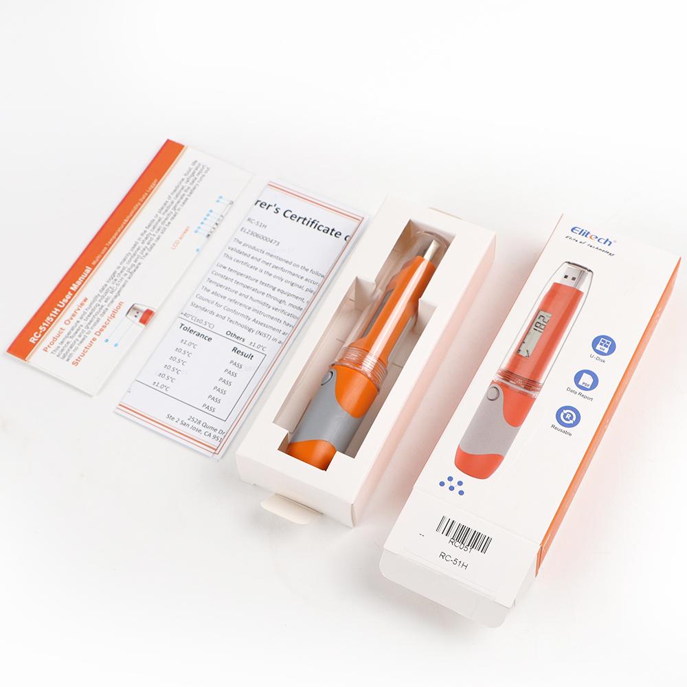 USB Temperature Humidity Data Logger with 32000 Points Recording Large Capacity Reusable RH TEMP Detector Elitech RC-51H