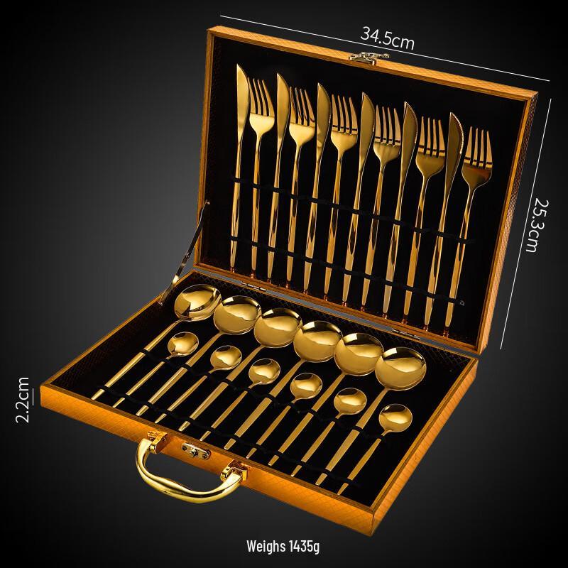 LIU 24-Piece Multi-color Stainless Steel Cutlery Set