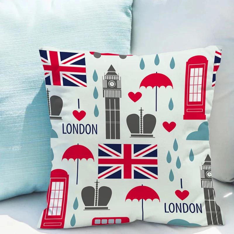 British Style London Cushion Covers Pillow Cases Decorative Sofa Cushions Sleeping Pillows Room Decor Pillowcases Cover