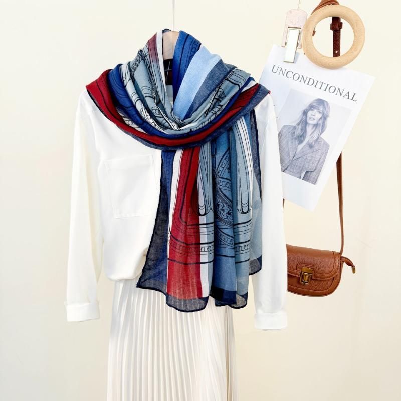 Trend fashion light luxury temperament printed long scarf high sense women with scarf holiday gift