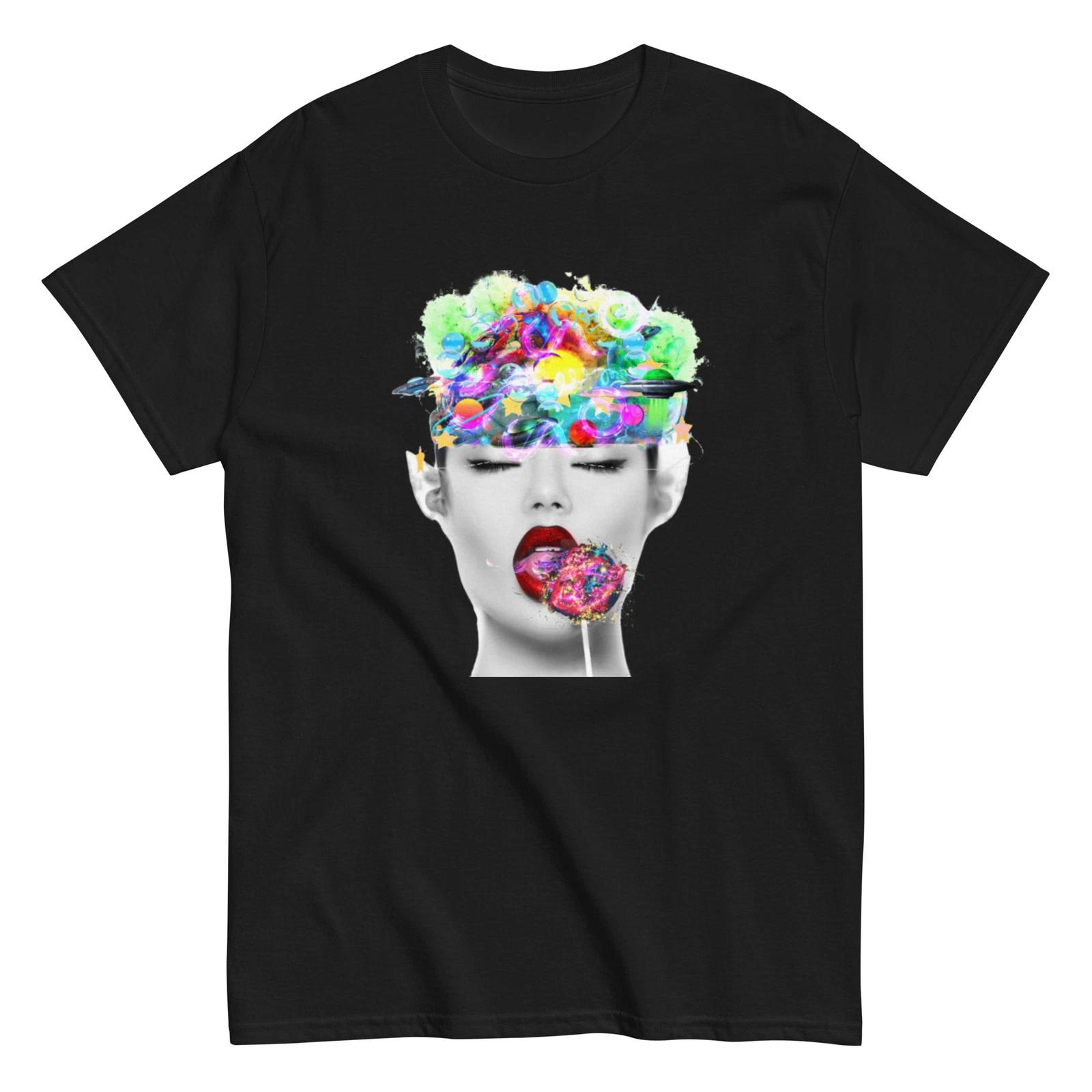 Alchemist LolliPop Graphic Art T-Shirt - Psychedelic alien Fashion Tee 3XL
