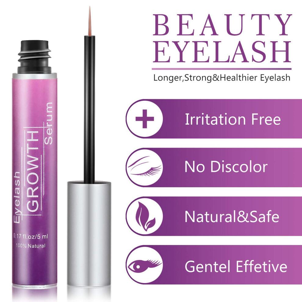 Eyelash and Eyebrow Growth Serum 5ml – Longer Fuller Lashes, Thicker Natural Brows, Hypoallergenic