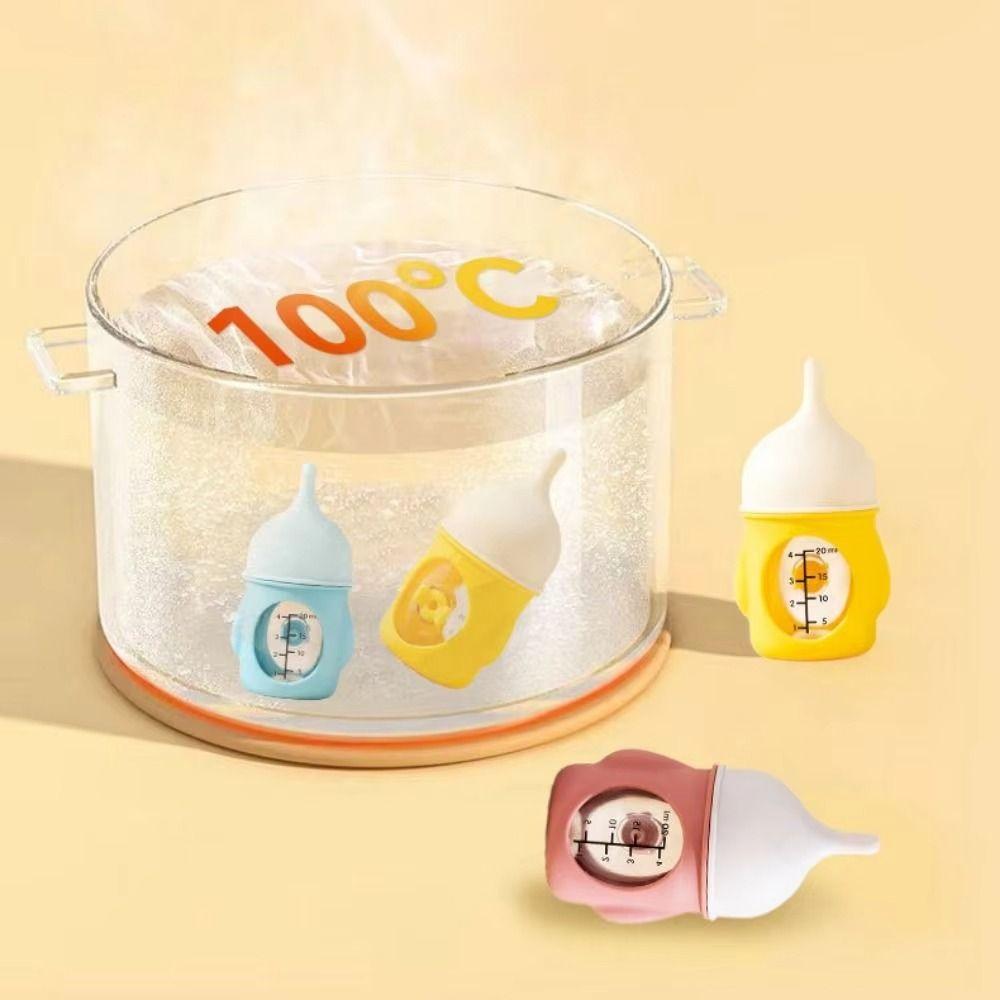 80ML Kitten Nipple Bottle Anti Choking Silicone Puppy Milk Feeder Bite Resistance with Scale Kitten Feeding Bottle